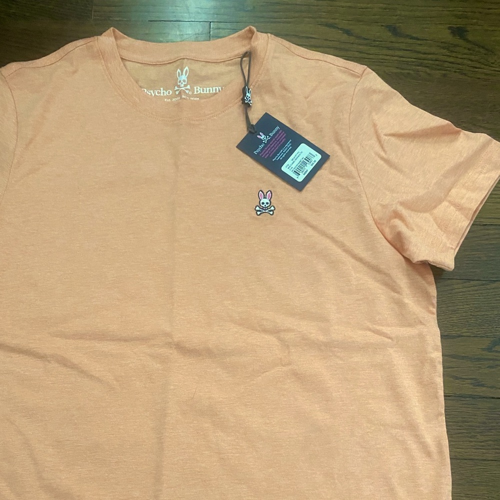 Psycho Bunny Mens Classic Crew Neck Tee Heather Sunset Sky 3-XS